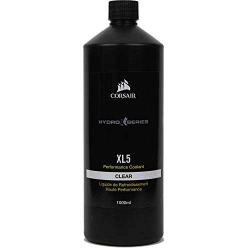 Corsair Hydro X Series XL5 Performance-Kühlflüssigkeit (1L, Leuchtende Transluzente Farben, Langlebige Hochleistungs Kühlflüssigkeit mit Korrosions und Bakterienhemmer) klar