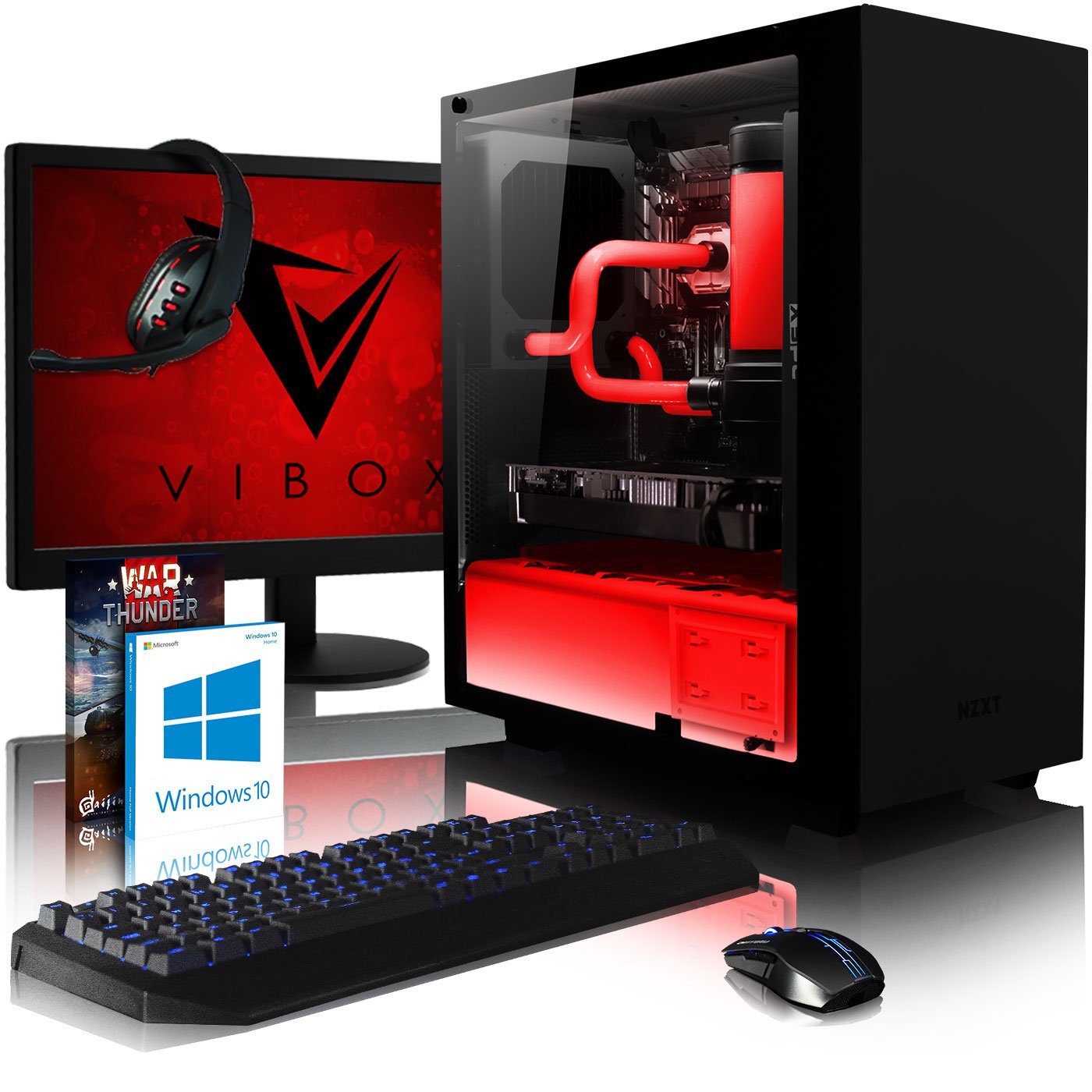 VIBOX Hardline GS560-75 Gaming PC Computer mit Spiel Bundle, Windows 10 OS, 22 Zoll HD Monitor (4,0GHz Intel i5 6-Core Prozessor, Nvidia GeForce GTX 1060 Grafikkarte, 8GB DDR4 RAM, 2TB HDD)