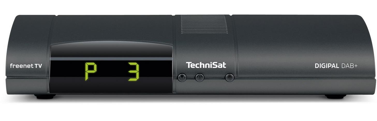 TechniSat Digipal DAB+ DVB-T2 Receiver mit DAB+ Radio PVR Aufnahmefunktion, HDTV, kartenloses Irdeto-Zugangssystem für freenet TV, App-Steuerung, Smart TV, 12 Volt anthrazit