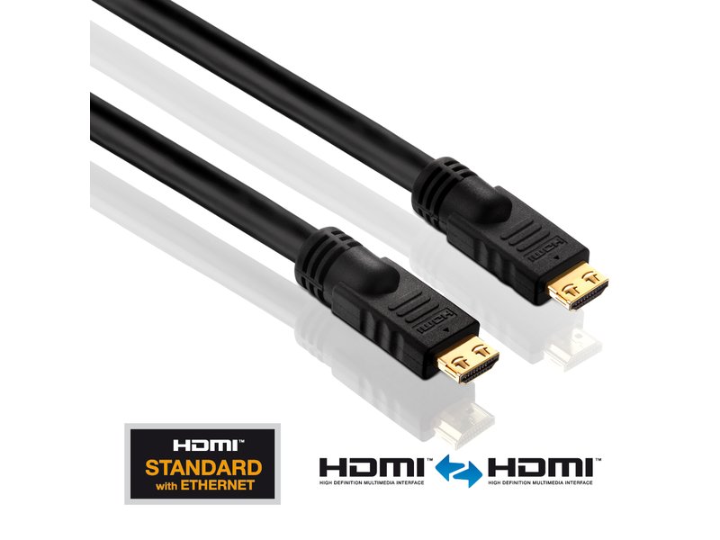 PureLink PI1000-200 HDMI Verbindungskabel (2K FullHD (1080p), Ethernet), HDMI-A Stecker auf HDMI-A Stecker, zertifiziert, 20,0m, schwarz
