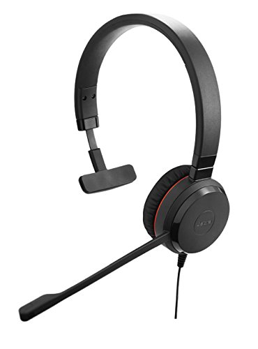Jabra Evolve 20 UC Mono VoIP-Softphone USB-Kabel-Headset für PC-Laptop, telefonieren und Musik hören und Anrufe einfach managen