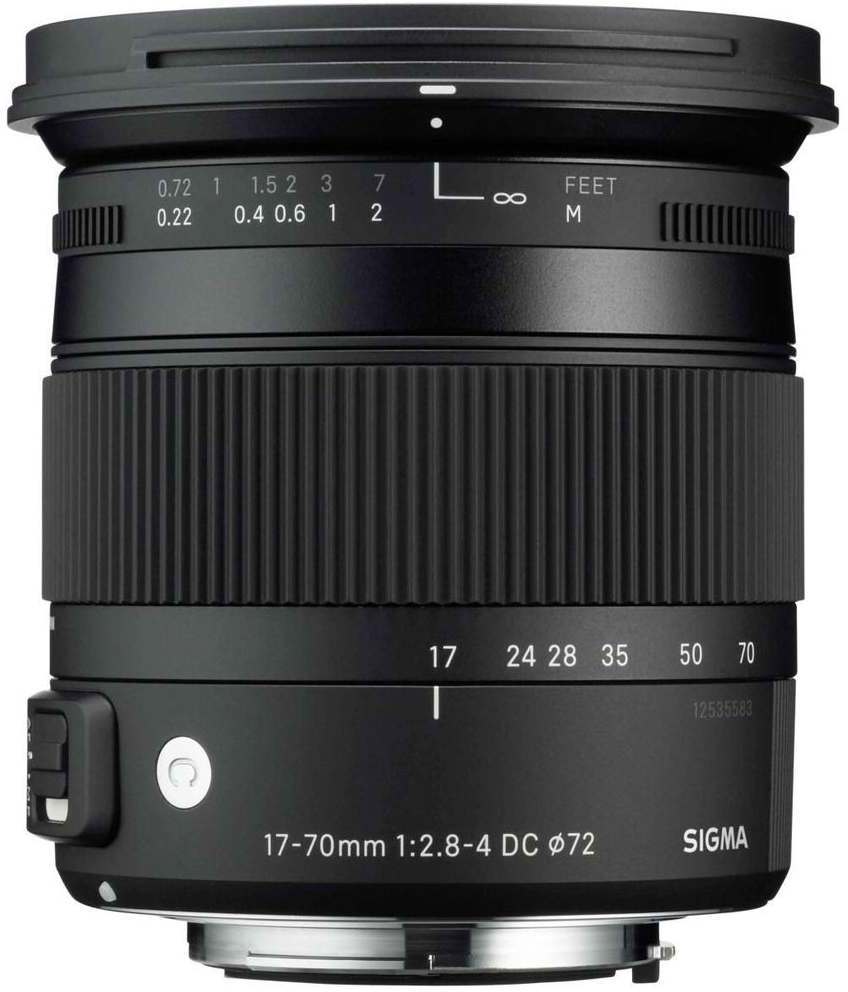 Sigma 17-70 mm f2,8-4,0 Objektiv (DC, Makro, OS, HSM, 72 mm Filtergewinde) für Nikon Objektivbajonett