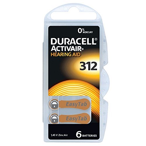 6X 1,45V Duracell 312 Activair Hearing Aid Zinc Air Blister Hörgeräte Batterien