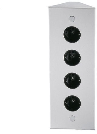 THEBO 4-fach Energie-Ecksäule ST 3007/320 in Edelstahl / Ecksteckdosen / Steckdosenleiste / Steckdosen