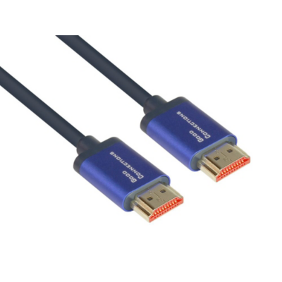 Ultra-High-Speed HDMI 2.1 SmartFLEX Kabel, 8K UHD-2 - 4K UHD, Aluminiumgehäuse, CU, dunkelblau, 1,5
