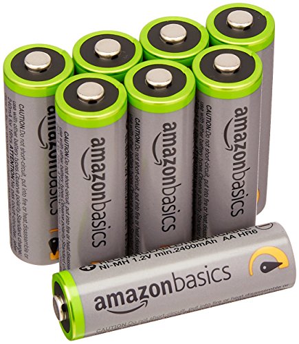 AmazonBasics AA-Batterien mit hoher Kapazität, wiederaufladbar, vorgeladen, 8 Stück (Aussehen kann variieren)