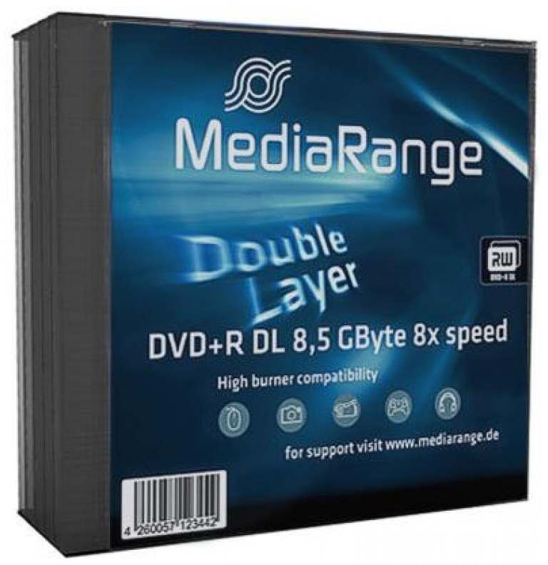 Mediarange DVD+R 8.5GB DL 8x, 5er Slimcase (MR465)