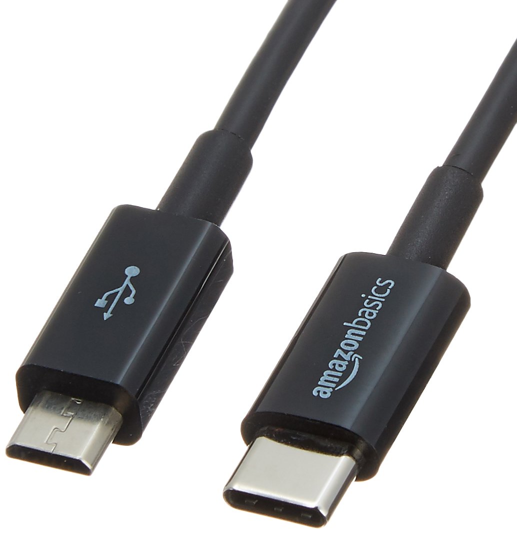 AmazonBasics - Verbindungskabel, USB Typ C auf Micro-USB Typ B, USB 2.0, 0,9 m, Schwarz - Preisvergleich