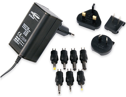 ANSMANN APS 300 Universal Stecker Netzteil 12V inkl. 7 verschiedende Adapter Stecker - Netzstecker bis max. 300mA - Netzadapter zur Stromversorgung vieler Elektrokleingeräte von 3-12 Volt regelbar