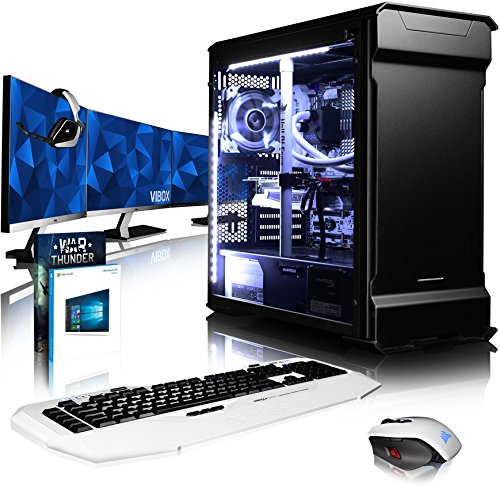 VIBOX Luminos GXR780-278 Gaming PC Computer mit Spiel Bundle, Windows 10 OS, 3x Triple 27 Zoll HD Monitor (4,5GHz Intel i9 10-Core, GeForce GTX 1080, 16GB DDR4 RAM, 480GB SSD, 3TB HDD)