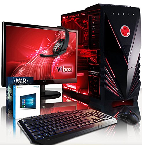 VIBOX Fury 57 Gaming PC Computer mit War Thunder Spiel Bundle, Windows 10 OS, 22 Zoll HD Monitor (4,2GHz AMD FX 8-Core Prozessor, Nvidia GeForce GTX 1060 Grafikkarte, 8GB RAM, 240GB SSD, 3TB HDD)