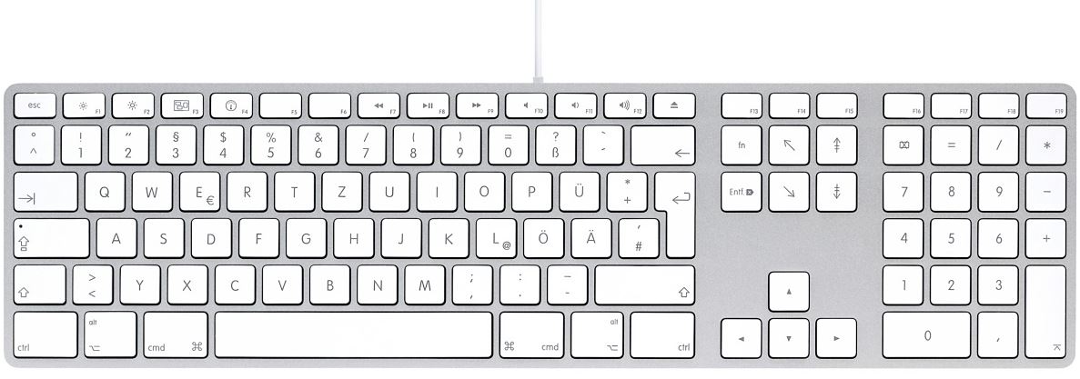 Apple Keyboard mit Ziffernblock (MB110D/B) Deutsch QWERTZ