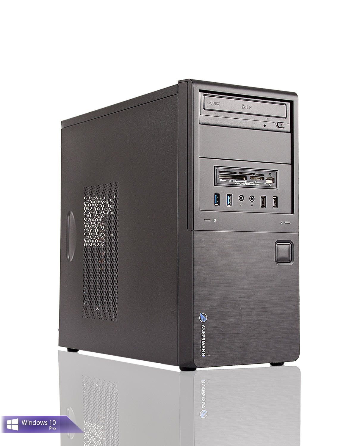 Ankermann-PC UPGRADE Business, Intel i5 7500 4x3.4GHz, HD Graphics 630 4K, 8GB RAM, 240GB SSD, Windows 10 Pro, leise, Cardreader