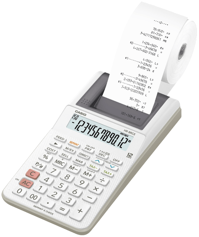 Casio HR-8R Druckender Rechner, weiß
