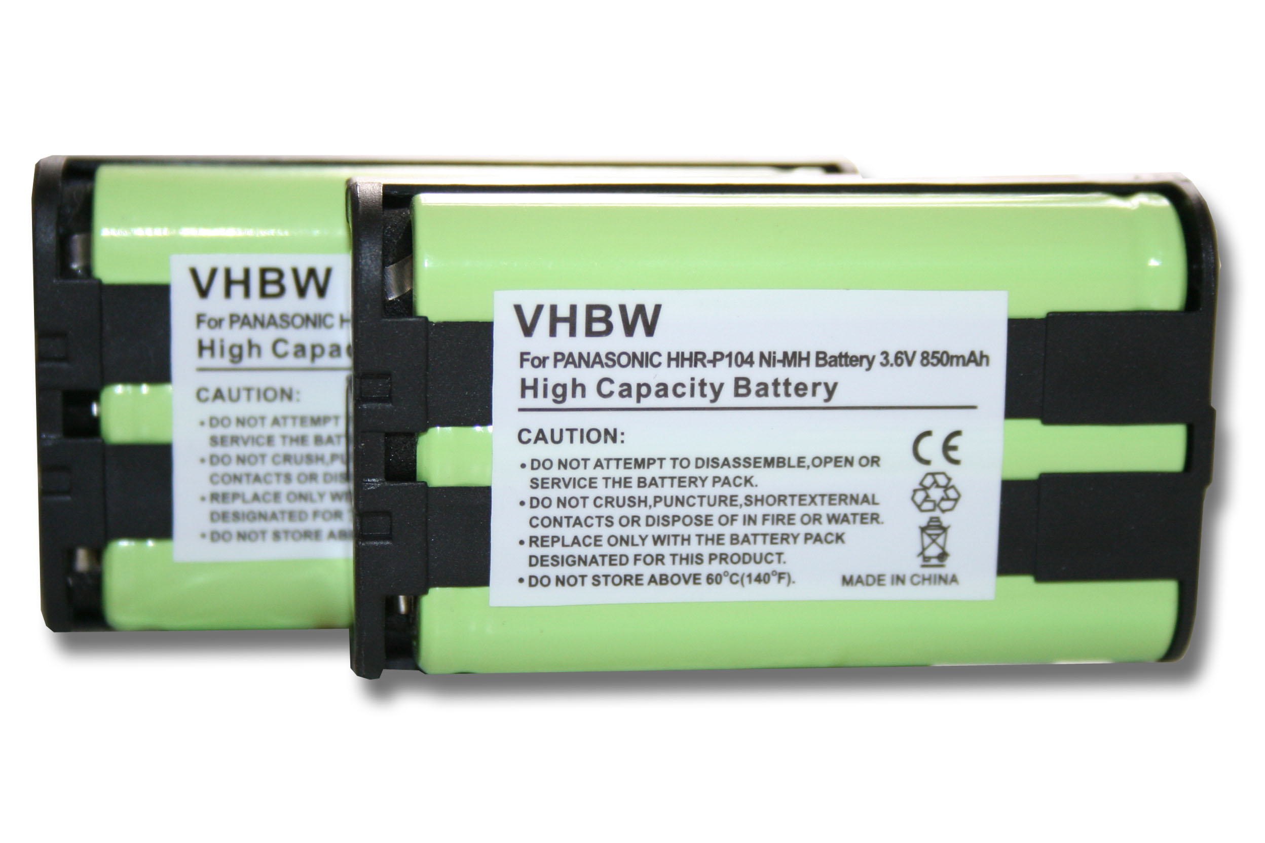 VHBW 2x NiMH Akku 850 mAh (3,6 V), geeignet für schnurlos Festnetz Telefon wie GP85AAALH3BXZ, HHR-P104, HHR-P104A, P104A/1B, TYPE 29