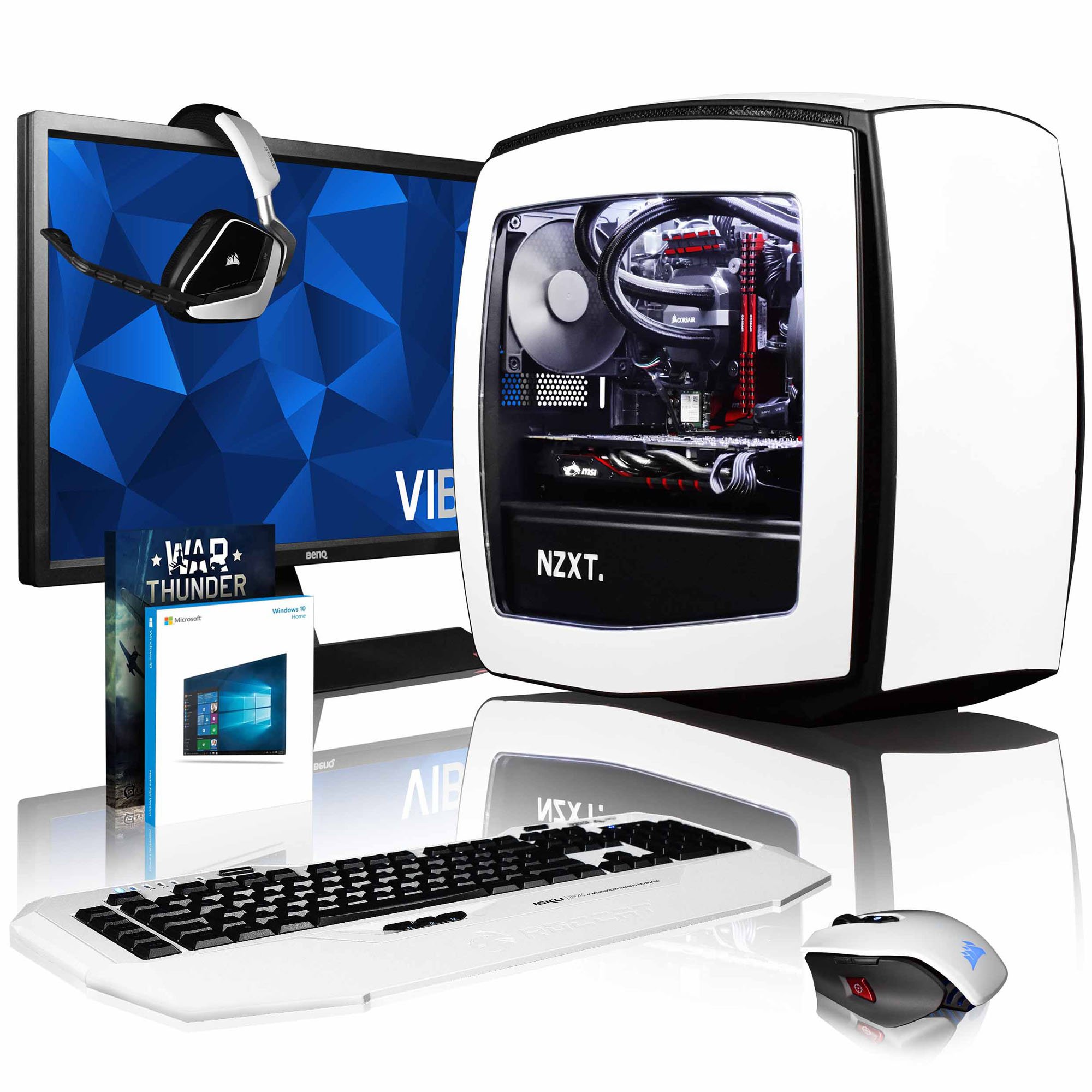 VIBOX Atom GL770-360 Gaming PC Computer mit Spiel Bundle, Windows 10 OS, 27 Zoll HD Monitor (4,7GHz Intel i7 6-Core, MSI Armor GeForce GTX 1070 Ti Grafikkarte, 16GB DDR4 RAM, 480GB SSD, 2TB HDD)