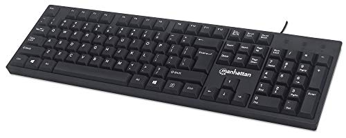 Manhattan USB-Tastatur kabelgebunden Schwarz Deutsches QWERTZ-Layout