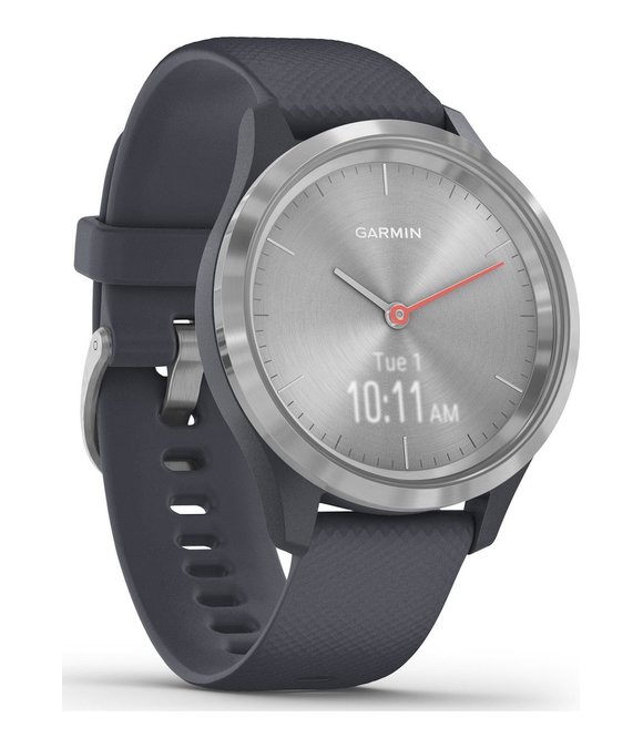 Garmin vivomove 3S Smartwatch Unisex, Einheitsgröße, Granitblau/Silber (010-02238-00)