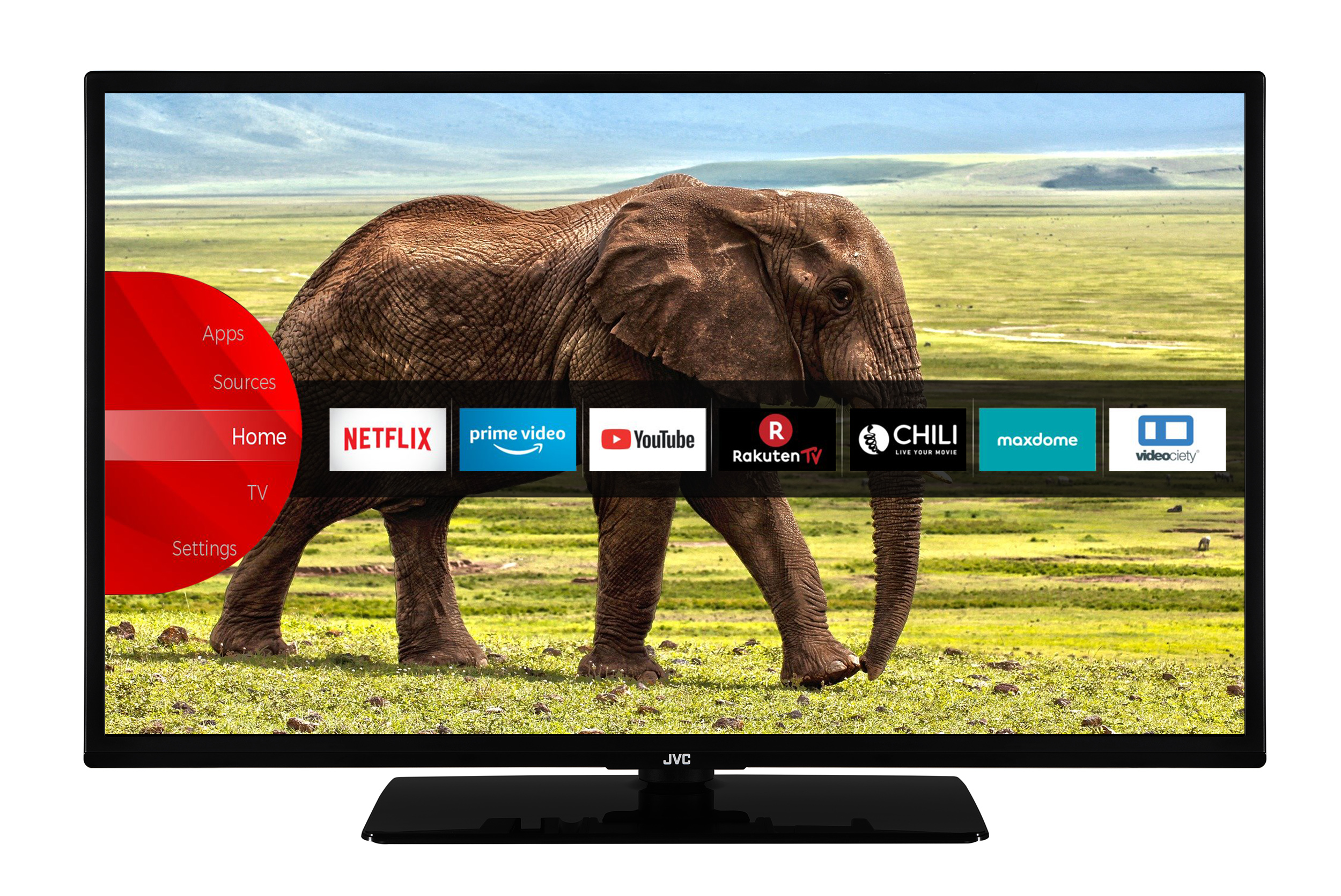 JVC LT-32VH5955 80 cm (32 Zoll) LED Smart TV (HD-Ready, kein HDR) HD-Triple-Tuner (Sat, Antenne, Kabel) Modelljahr 2021 Energieklasse F