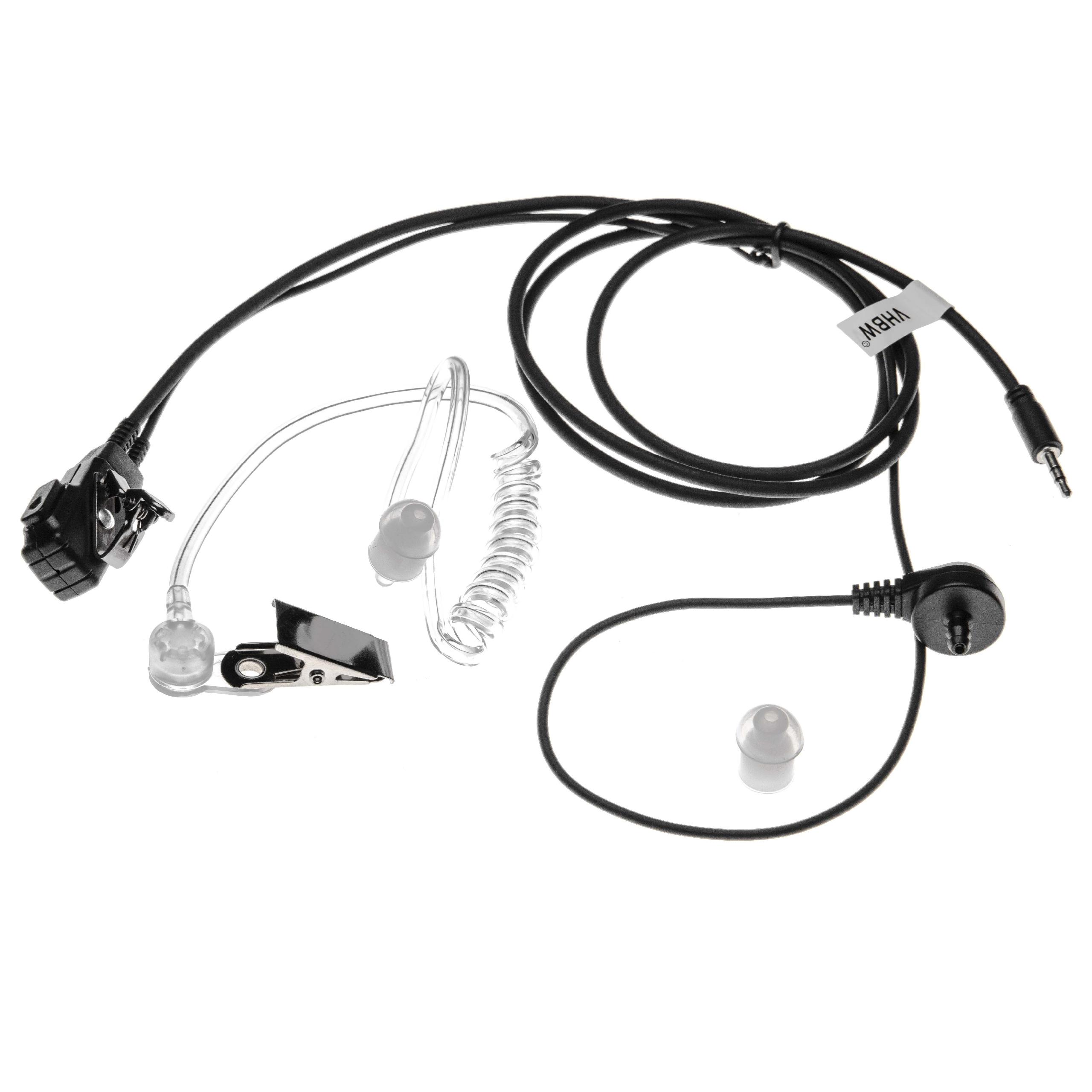 VHBW Headset mit Push-to-Talk Mikrofon passend für Cobra Li-6000, Li-6500, Li-6700, Li-7000, Li-7020, Li-7200, Li-7500, MRHH100, MRHH200 Funkgerät