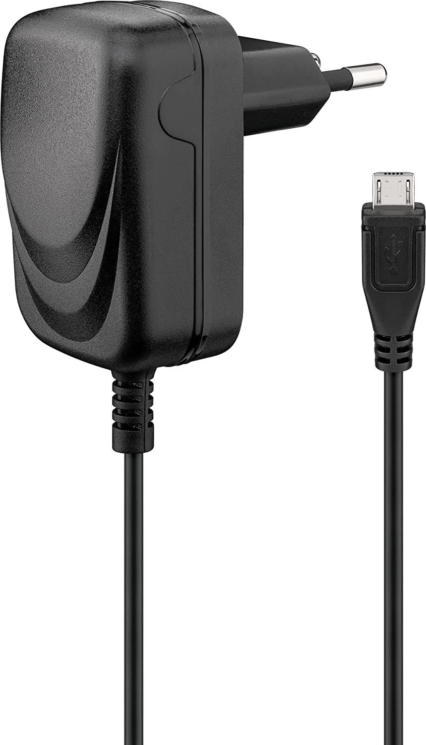Goobay Micro USB-Ladegerät 1 A, Schwarz, 1.5 m - Netzteil für viele Kleingeräte mit Micro-USB Anschluss wie z.B. Smartphones (49529)