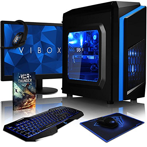 VIBOX Killstreak GS860-37 Gaming PC Computer mit Spiel Bundle, 22 Zoll HD Monitor (4,2GHz AMD FX 8-Core Prozessor, Nvidia GeForce GTX 1060 Grafikkarte, 8GB RAM, 120GB SSD, 2TB HDD, Ohne OS)