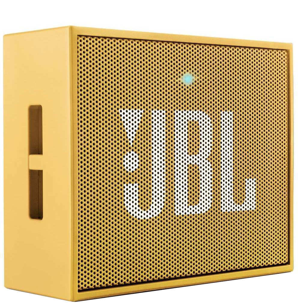 JBL Go Ultra Wireless Bluetooth Lautsprecher (3,5 mm AUX-Eingang, geeignet für Apple iOS und Android Smartphones, Tablets und MP3 geräten) gelb