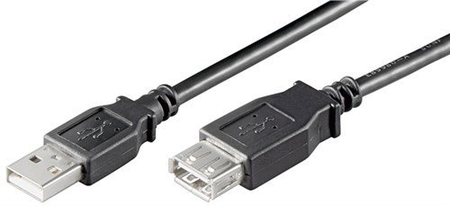Wentronic Goobay USB 2.0 Hi-Speed Verlängerungskabel, Schwarz, 1.8 m - USB 2.0-Stecker (Typ A) > USB 2.0-Buchse (Typ A) (93599)