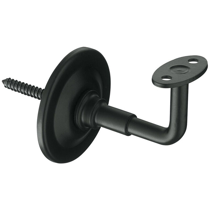 MS BESCHLÄGE Handlaufhalter Stangenhalter Geländerhalter Wandhalter Schwarz Metall 70mm