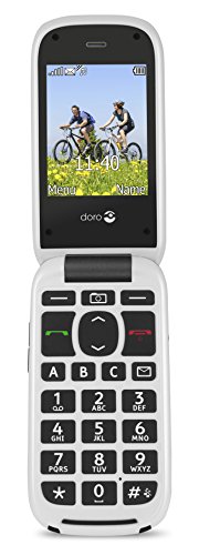 Doro PhoneEasy 613 Mobiltelefon im eleganten Klappdesign (2 Megapixel Kamera, große Tasten und Display, Notruftaste) graphit-weiß