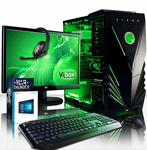 VIBOX Trion 41 Gaming PC Computer mit War Thunder Spiel Bundle, Windows 10 OS, 22 Zoll HD Monitor (4,2GHz Intel i7 Quad-Core Prozessor, Nvidia GeForce GTX 1050 Ti Grafikkarte, 16GB DDR4 RAM, 3TB HDD)