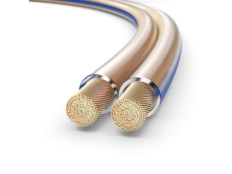 PureLink SP020-025 Lautsprecherkabel 2 x 4,0mm² (99,9% OFC Vollkupfer 0,10mm Litze) Hifi Boxenkabel, 25m, transparent