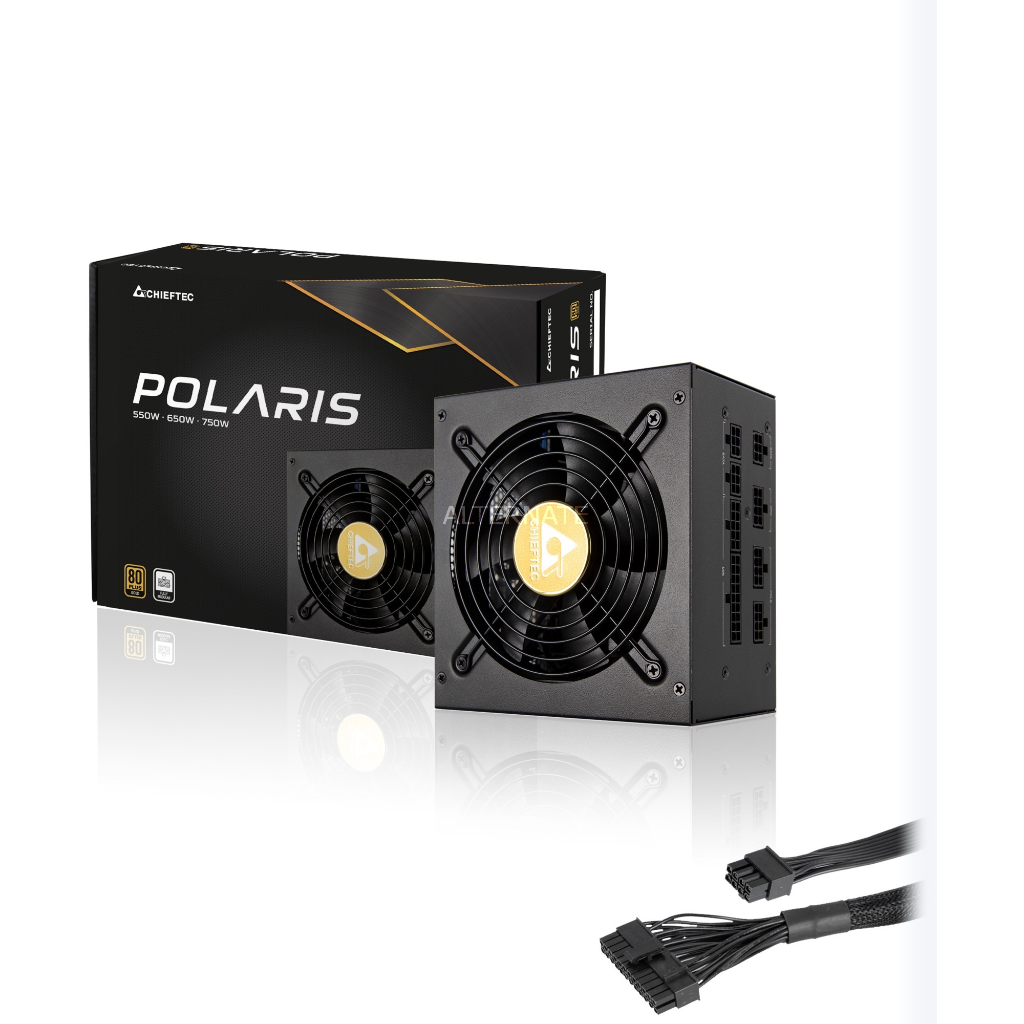 Chieftec Polaris PPS-550FC 550W PC-Netzteil, schwarz, 2x PCIe, Kabel-Management (PPS-550FC)