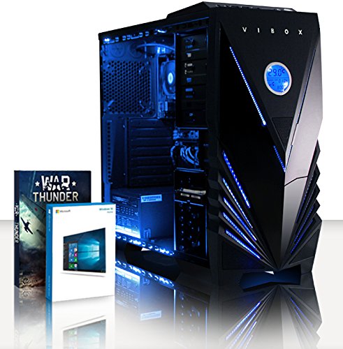 VIBOX Black-Ice LA12-4 Gaming PC Computer mit War Thunder Spiel Bundle, Windows 10 OS (4,2GHz AMD A12 Quad-Core Prozessor, Radeon R7 Grafik Chip, 4Go DDR4 2133MHz RAM, 2TB HDD)