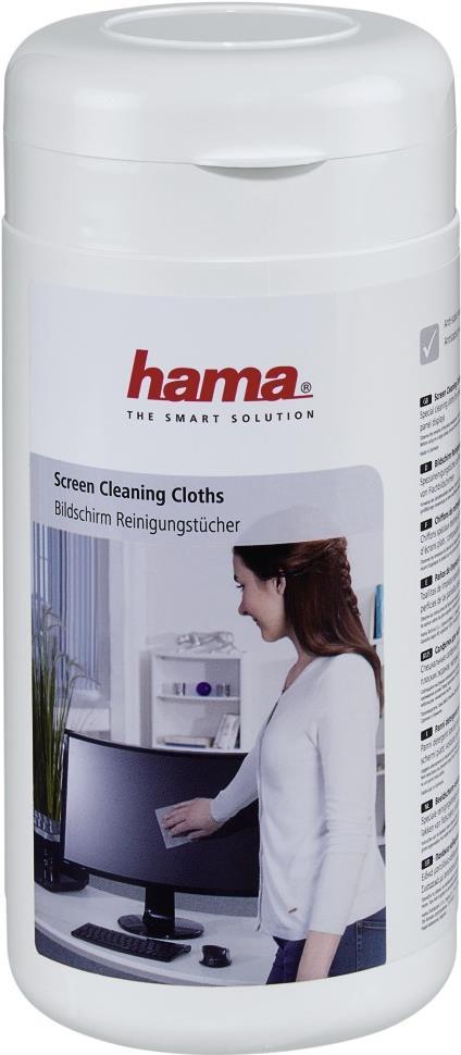 Hama Bildschirm-Reinigungstücher, 100 Stück, in Spenderdose (00113806)