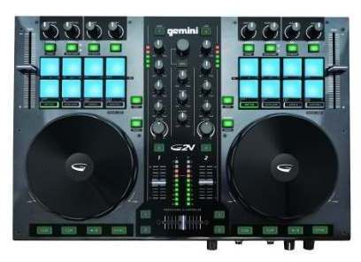 Gemini G2V - DJ Controller mit Virtual DJ LE - mit integriertem 24 Bit Audio-Interface