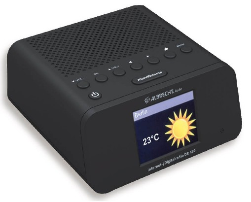 Albrecht DR 450 Radiowecker mit Farbdisplay, 27450, Internetradio, Digitalradio DAB+, UKW, WLAN