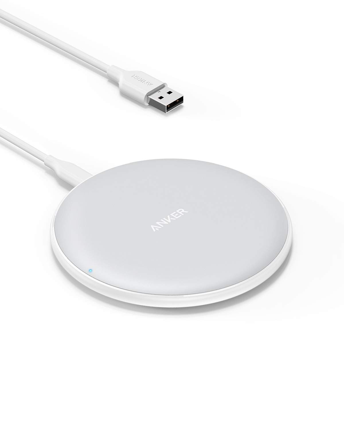 Anker PowerWave Wireless Charger Ladepad, Kabelloses 10W Ladegerät, Qi-Zertifiziert, Kompatibel mit iPhone 11/XS Max/XR/XS/X/ 8/8 Plus, 10W für Samsung Galaxy S20/ S10/ S9 / S9+ /S8/S8+ Weiß