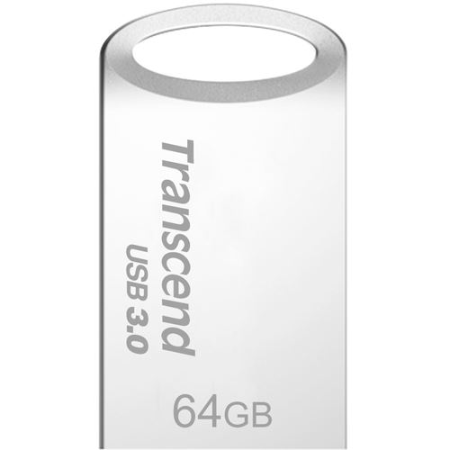 Transcend 64GB kleiner und kompakter USB-Stick 3.1 Gen 1 (für den Schlüsselanhänger) JetFlash silber TS64GJF710S