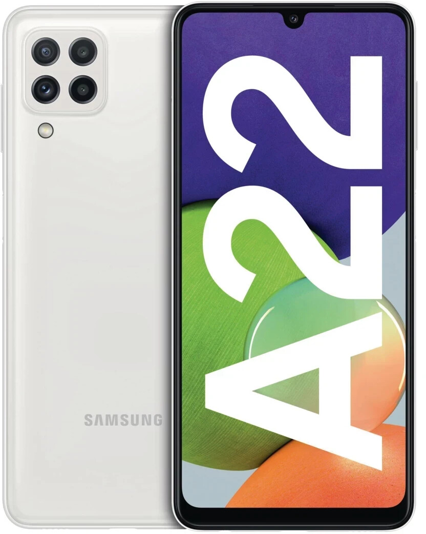 Samsung Galaxy A22 Smartphone 16,3cm Pixel (6,4 Zoll) SAMOLED-Display, 64GB interner Speicher, 4GB RAM, Dual-SIM, Android 11, Weiß