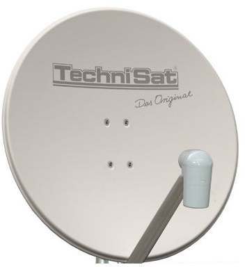 TechniSat SATMAN 850 PLUS Satellitenschüssel (85 cm Sat Anlage mit Masthalterung und Universal Twin-LNB für bis zu 2 Teilnehmer) weiß