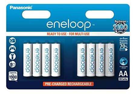 Panasonic eneloop, Ready-to-Use Ni-MH Akku, AA Mignon, 8er Pack, min. 1900 mAh, 2100 Ladezyklen, starke Leistung und geringe Selbstentladung, wiederaufladbare Akku Batterie