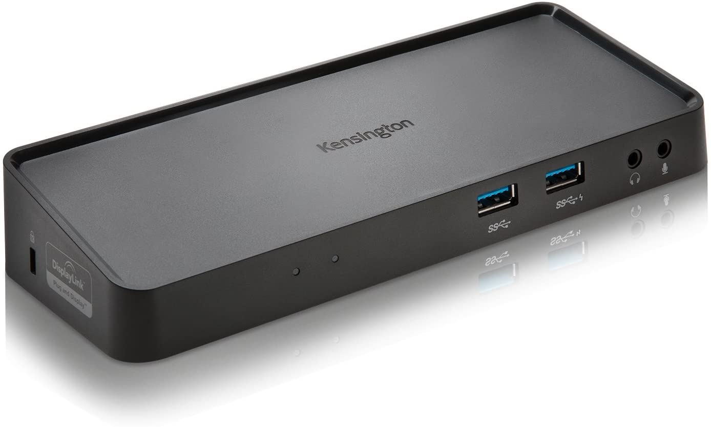 Kensington (SD3650) USB 3.0 Universal Dockingstation, Mit DisplayPort++ & HDMI Anschluss, 6 USB-Anschlüsse (2 USB 2.0 & 4 USB 3.0), Kompatibel mit Windows & macOS, K33997WW, Schwarz