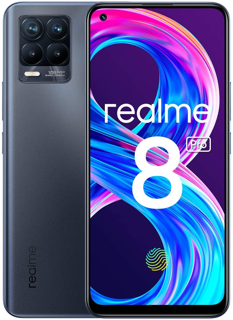 realme 8 Pro Smartphone 16,26cm (6,4 Zoll) AMOLED-Display, 128GB interner Speicher, 8GB RAM, Dual-SIM, Android, Infinite Black