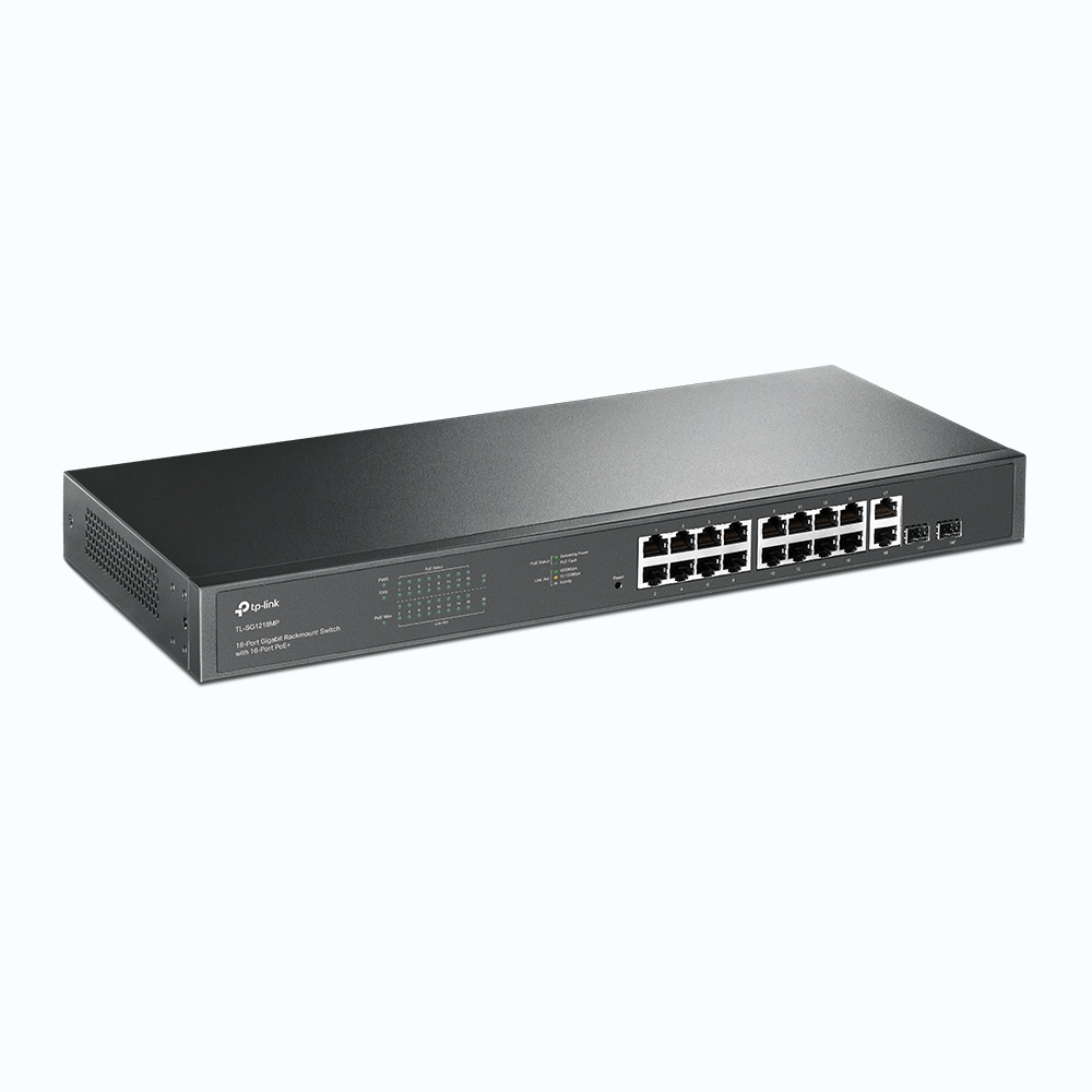 TP-LINK 18-Port Gigabit Rackmount Switch with 16-Port PoE+