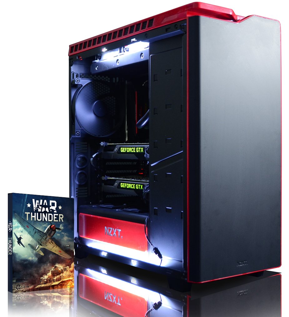 VIBOX Legend 12 Gaming PC Computer mit Spiel Bundle, Windows 10 OS (4,5GHz Intel i9 Extreme 10-Core Prozessor, 2X Dual SLI Nvidia GeForce GTX 1080 Ti Grafikkarten, 32Go DDR4 RAM, 500GB SSD, 3TB HDD)