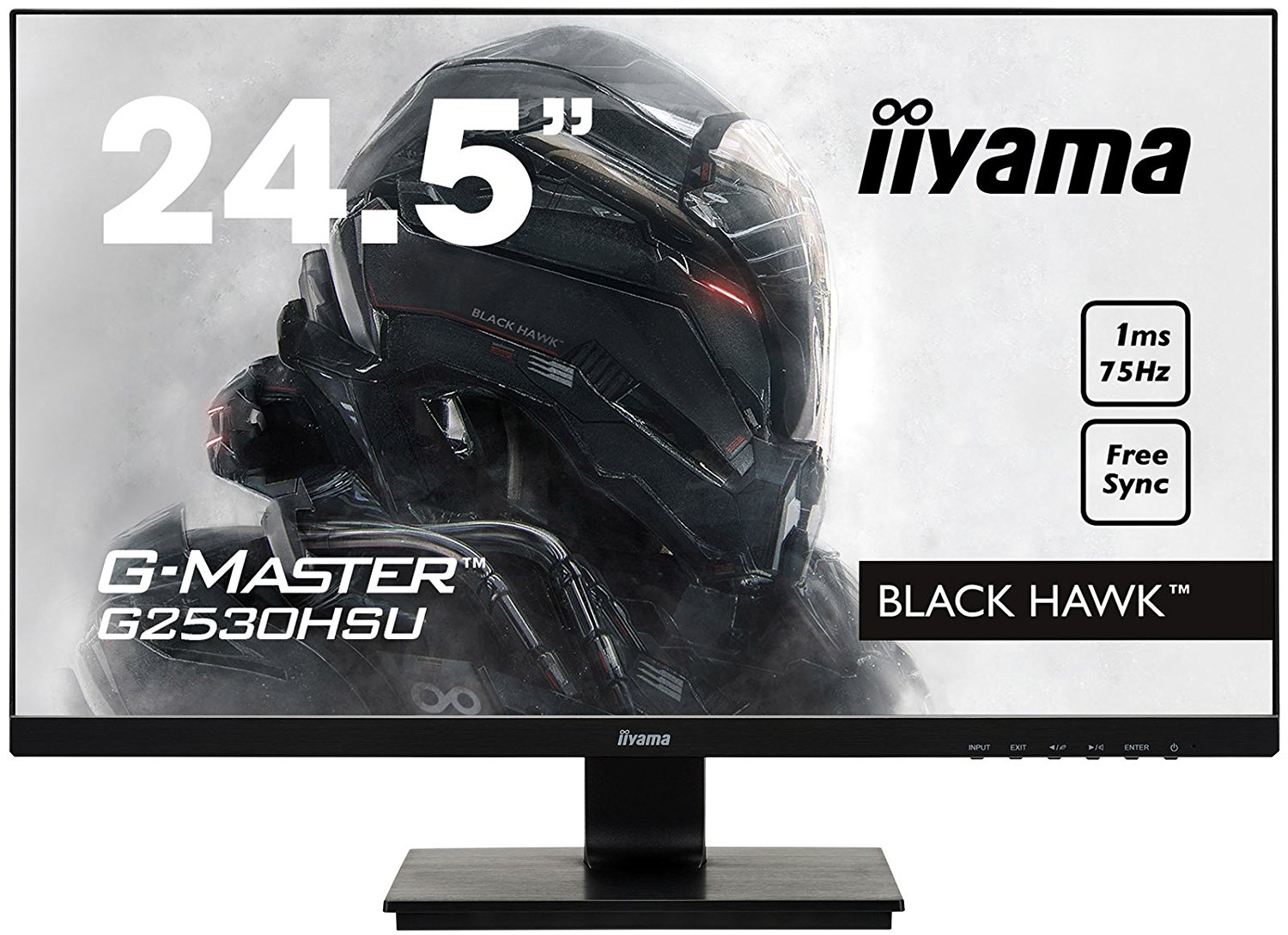 iiyama G-Master G2530HSU-B1 - 24,5 Zoll, Full HD (1920 x 1080), TN-Panel, 75Hz, 1ms, 250cd/m²