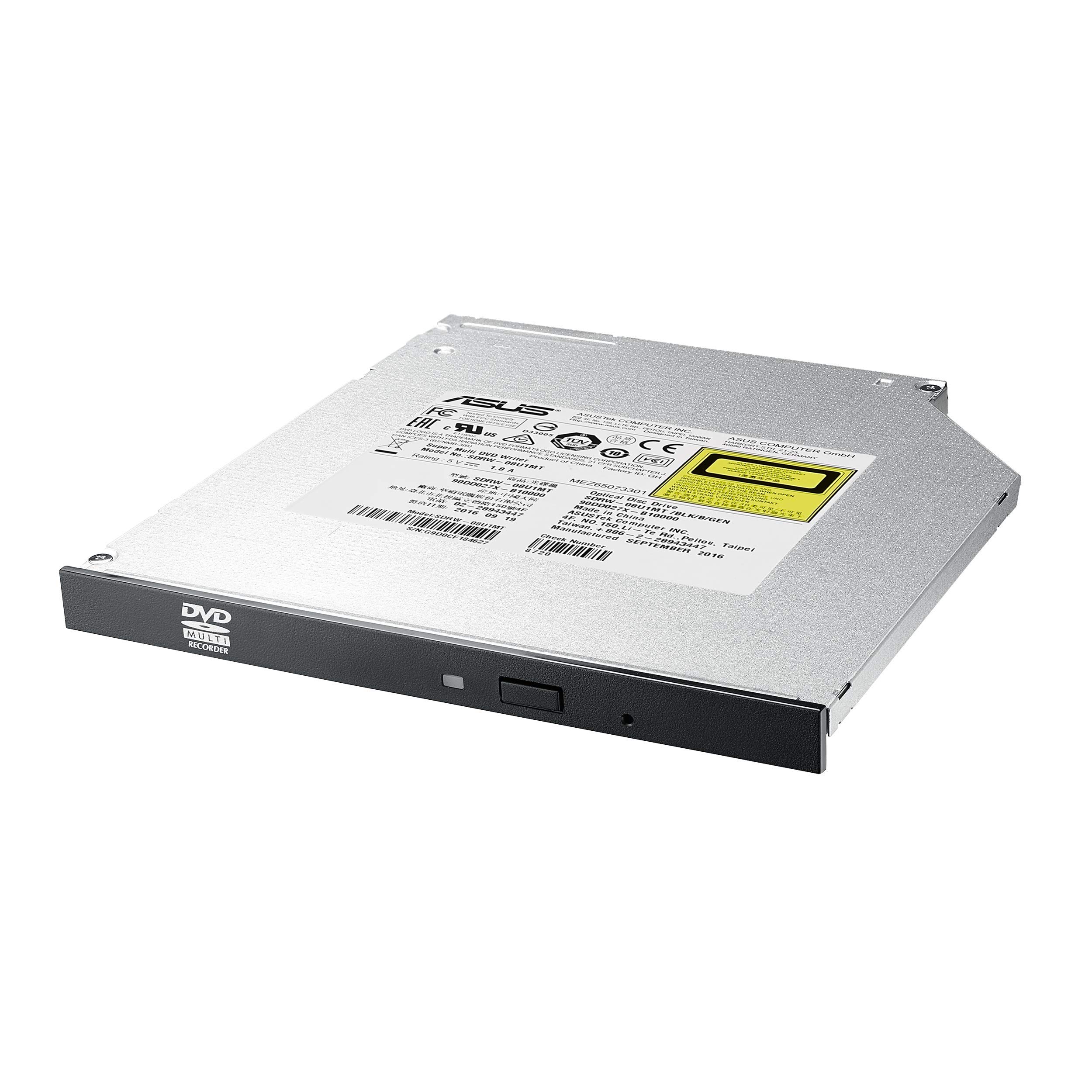 ASUS SDRW-08U1MT 9,5 mm interner DVD-Brenner mit M-DISC Unterstützung für lebenslange Datensicherung (SDRW-08U1MT-BLK-B-GEN)