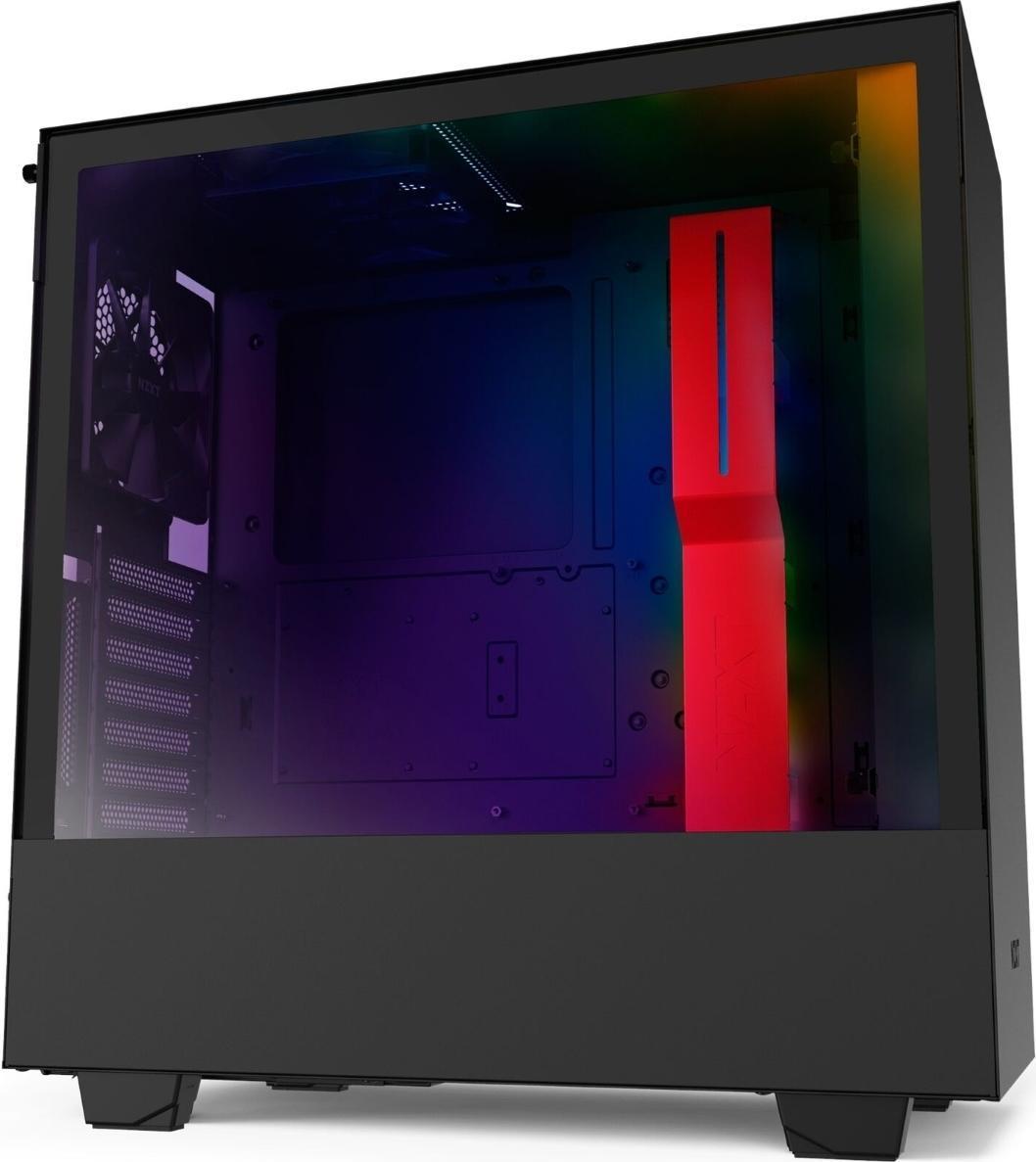 NZXT H510i - Kompaktes ATX-Mid-Tower-Gehäuse für Gaming-PCs - Front USB-C Port - Vertikale GPU Montage möglich - Tempered Glass-Seitenfenster - Für Wasserkühlung nutzbar - Schwarz-Rot