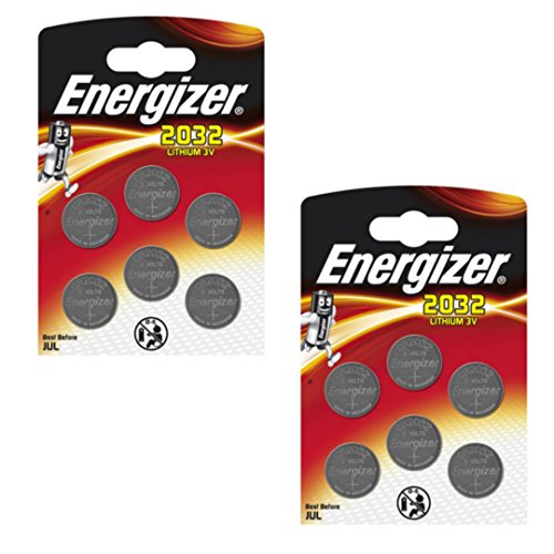 12 x Energizer CR2032 Coin Lithium 3V Battery Batteries for Watches Torches Keys